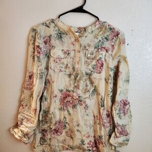 Staring at Stars Floral Cottagecore Boho Long Sleeve Top Shirt